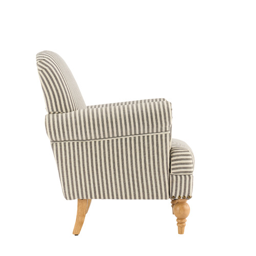 Grey and best sale white striped armchair